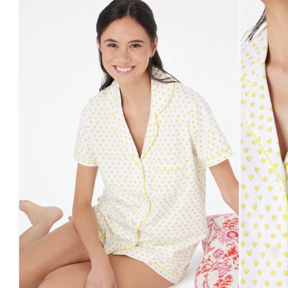 NWOT roller rabbit yellow sunshine hearts pajama size P sold out - Picture 3 of 5